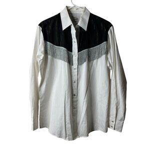 Vintage Ely Country Charmers m Fringe Equestrian Pearl Snap Shirt Rodeo